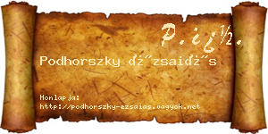 Podhorszky Ézsaiás névjegykártya